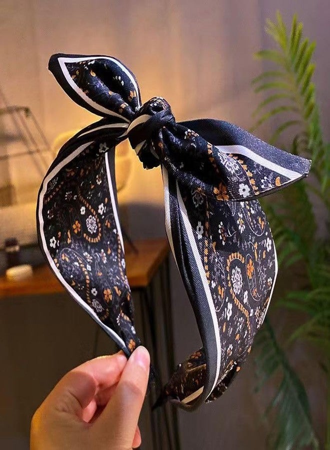 Lvyeer 2 Pack Bow Headbands for Women, Knotted Floral Rabbit Ear Cute Hairband Hair Accessories for Girls - Image 4